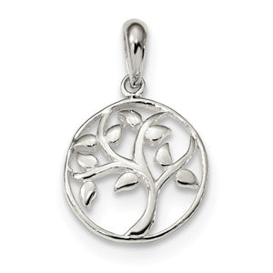 Sterling Silver Tree of Life Round Pendant Charm