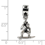 Charger l&#39;image dans la galerie, Authentic Reflections Sterling Silver Surfer Surfing Dangle Bead Charm
