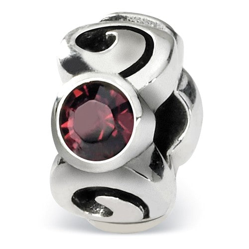 Authentic Reflections Sterling Silver Red Swarovski Element Bead Charm