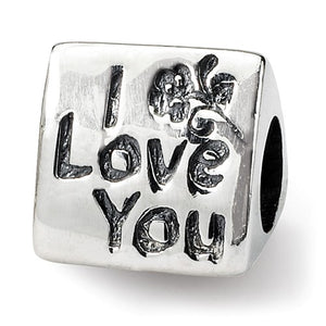 Authentic Reflections Sterling Silver I Love You Mom Bead Charm