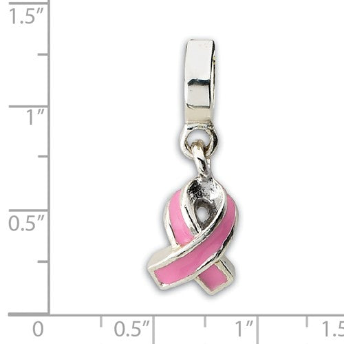 Authentic Reflections Sterling Silver Pink Ribbon Awareness Bead Charm