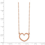 Carregar imagem no visualizador da galeria, 14k Rose Gold Heart Necklace 17 inches
