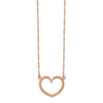 Load image into Gallery viewer, 14k Rose Gold Heart Necklace 17 inches
