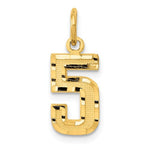 Afbeelding in Gallery-weergave laden, 14k Yellow Gold Number 1 2 3 4 5 6 7 8 9 0 One Two Three Four Five Six Seven Eight Nine Zero Diamond Cut Pendant Charm
