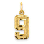 Load image into Gallery viewer, 14k Yellow Gold Number 1 2 3 4 5 6 7 8 9 0 One Two Three Four Five Six Seven Eight Nine Zero Diamond Cut Pendant Charm
