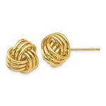 Cargar imagen en el visor de la galería, 14k Yellow Gold Love Knot Stud Post Earrings
