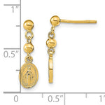Indlæs billede til gallerivisning 14k Yellow Gold Blessed Virgin Mary Miraculous Medal Dangle Earrings
