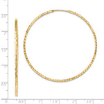 Indlæs billede til gallerivisning 14k Yellow Gold 54mm x 1.35mm Diamond Cut Round Endless Hoop Earrings
