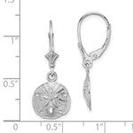 Afbeelding in Gallery-weergave laden, 14k White Gold Sand Dollar Starfish Leverback Dangle Earrings
