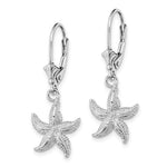 Charger l&#39;image dans la galerie, 14k White Gold Starfish Leverback Dangle Earrings
