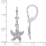 Ladda upp bild till gallerivisning, 14k White Gold Starfish Leverback Dangle Earrings
