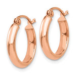 Load image into Gallery viewer, 14K Rose Gold 15mm x 2.75mm Classic Round Hoop Earrings
