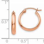 Load image into Gallery viewer, 14K Rose Gold 15mm x 2.75mm Classic Round Hoop Earrings
