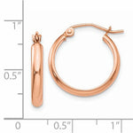 Kép betöltése a galériamegjelenítőbe: 14K Rose Gold 18mm x 2.75mm Classic Round Hoop Earrings
