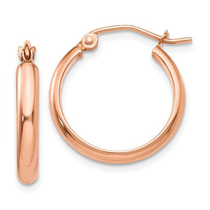 14K Rose Gold 18mm x 2.75mm Classic Round Hoop Earrings
