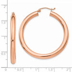 Lataa kuva Galleria-katseluun, 14K Rose Gold 40mm x 4mm Classic Round Hoop Earrings
