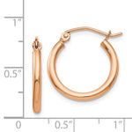Carregar imagem no visualizador da galeria, 14K Rose Gold 15mm x 2.5mm Classic Round Hoop Earrings
