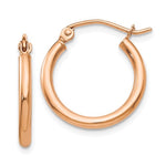 Charger l&#39;image dans la galerie, 14K Rose Gold 15mm x 2.5mm Classic Round Hoop Earrings
