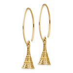 Indlæs billede til gallerivisning 14k Yellow Gold Eiffel Tower Paris France Dangle Earrings
