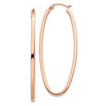 Load image into Gallery viewer, 14K Rose Gold 52mm x 22mm x 1.5mm Oval Hoop Earrings
