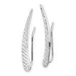 Load image into Gallery viewer, 14k White Gold Fancy Diamond Cut Ear Climber Earrings

