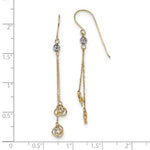 Load image into Gallery viewer, 14k Yellow White Gold Two Tone Love Knot Dangle Earrings
