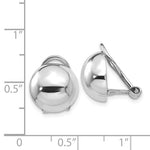 Afbeelding in Gallery-weergave laden, 14k White Gold Non Pierced Clip On Half Ball Omega Back Earrings 12mm
