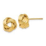 Load image into Gallery viewer, 14k Yellow Gold 10mm Classic Love Knot Stud Post Earrings
