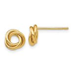 Lataa kuva Galleria-katseluun, 14k Yellow Gold 7mm Classic Love Knot Stud Post Earrings
