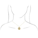 Kép betöltése a galériamegjelenítőbe: Platinum 14k Yellow Rose White Gold Diamond Eye Turquoise Round Medallion Pendant Charm Necklace Set
