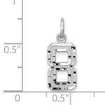 Afbeelding in Gallery-weergave laden, 14k White Gold Number 1 2 3 4 5 6 7 8 9 0 One Two Three Four Five Six Seven Eight Nine Zero Diamond Cut Pendant Charm
