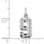 Load image into Gallery viewer, 14k White Gold Number 1 2 3 4 5 6 7 8 9 0 One Two Three Four Five Six Seven Eight Nine Zero Diamond Cut Pendant Charm
