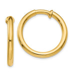 Carregar imagem no visualizador da galeria, 14K Yellow Gold 25mm x 3mm Non Pierced Round Hoop Earrings
