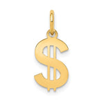 將圖片載入圖庫檢視器 14k Yellow Gold Dollar Sign or Money Symbol Pendant Charm
