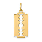 Load image into Gallery viewer, 14k Yellow Gold Razor Blade Pendant Charm
