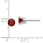Load image into Gallery viewer, 14k White Gold 5mm Round Garnet Stud Earrings January Birthstone
