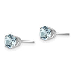 Load image into Gallery viewer, 14k White Gold 5mm Round Aquamarine Stud Earrings March Birthstone
