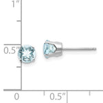 Charger l&#39;image dans la galerie, 14k White Gold 5mm Round Aquamarine Stud Earrings March Birthstone

