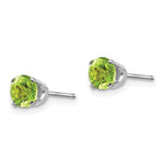 Charger l&#39;image dans la galerie, 14k White Gold 5mm Round Peridot Stud Earrings August Birthstone
