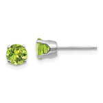 Charger l&#39;image dans la galerie, 14k White Gold 5mm Round Peridot Stud Earrings August Birthstone
