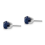 Load image into Gallery viewer, 14k White Gold 5mm Round Sapphire Stud Earrings September Birthstone

