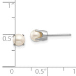 画像をギャラリービューアに読み込む, 14k White Gold 5mm Round Freshwater Cultured Pearl Stud Earrings June Birthstone
