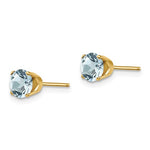 Load image into Gallery viewer, 14k Yellow Gold 5mm Round Aquamarine Stud Earrings March Birthstone
