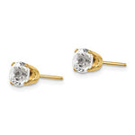 Load image into Gallery viewer, 14k Yellow Gold 5mm Round White Topaz Stud Earrings April Birthstone
