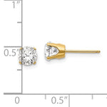 Charger l&#39;image dans la galerie, 14k Yellow Gold 5mm Round White Topaz Stud Earrings April Birthstone
