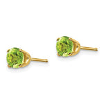 Charger l&#39;image dans la galerie, 14k Yellow Gold 5mm Round Peridot Stud Earrings August Birthstone
