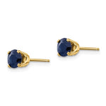 Lataa kuva Galleria-katseluun, 14k Yellow Gold 5mm Round Sapphire Stud Earrings September Birthstone
