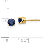 Load image into Gallery viewer, 14k Yellow Gold 5mm Round Sapphire Stud Earrings September Birthstone
