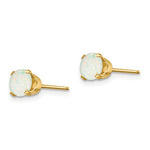 Load image into Gallery viewer, 14k Yellow Gold 5mm Round Opal Stud Earrings October Birthstone
