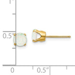 Load image into Gallery viewer, 14k Yellow Gold 5mm Round Opal Stud Earrings October Birthstone
